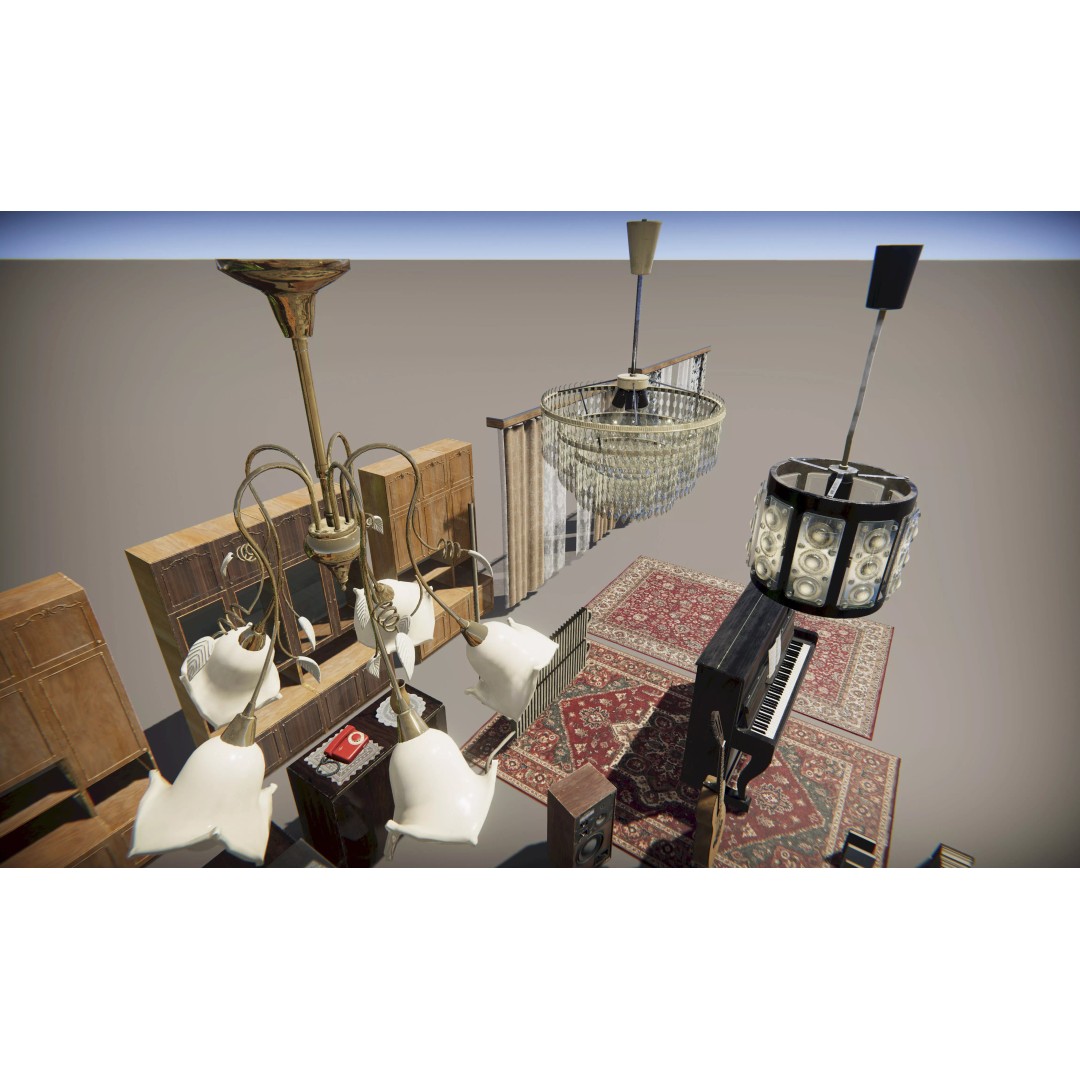Old Interior Props Pack 3D Model – Low Poly Realistic Assets for Unity - View 49