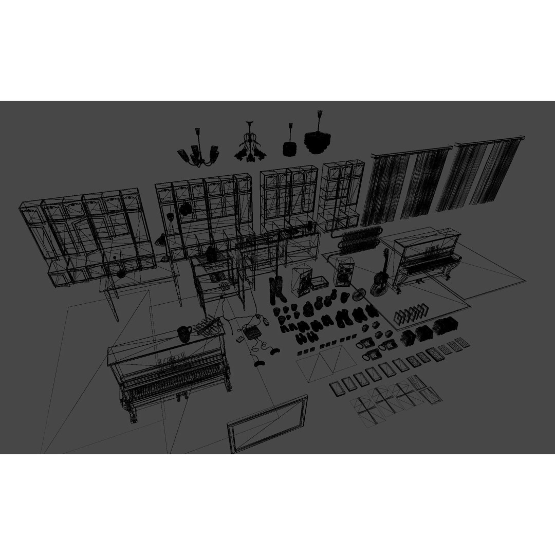 Old Interior Props Pack 3D Model – Low Poly Realistic Assets for Unity - View 54