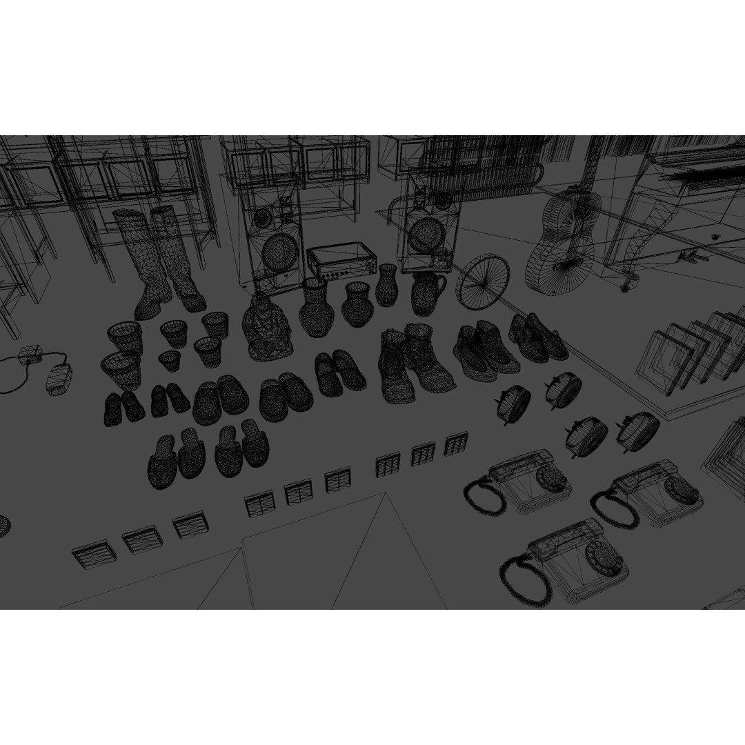 Old Interior Props Pack 3D Model – Low Poly Realistic Assets for Unity - View 55