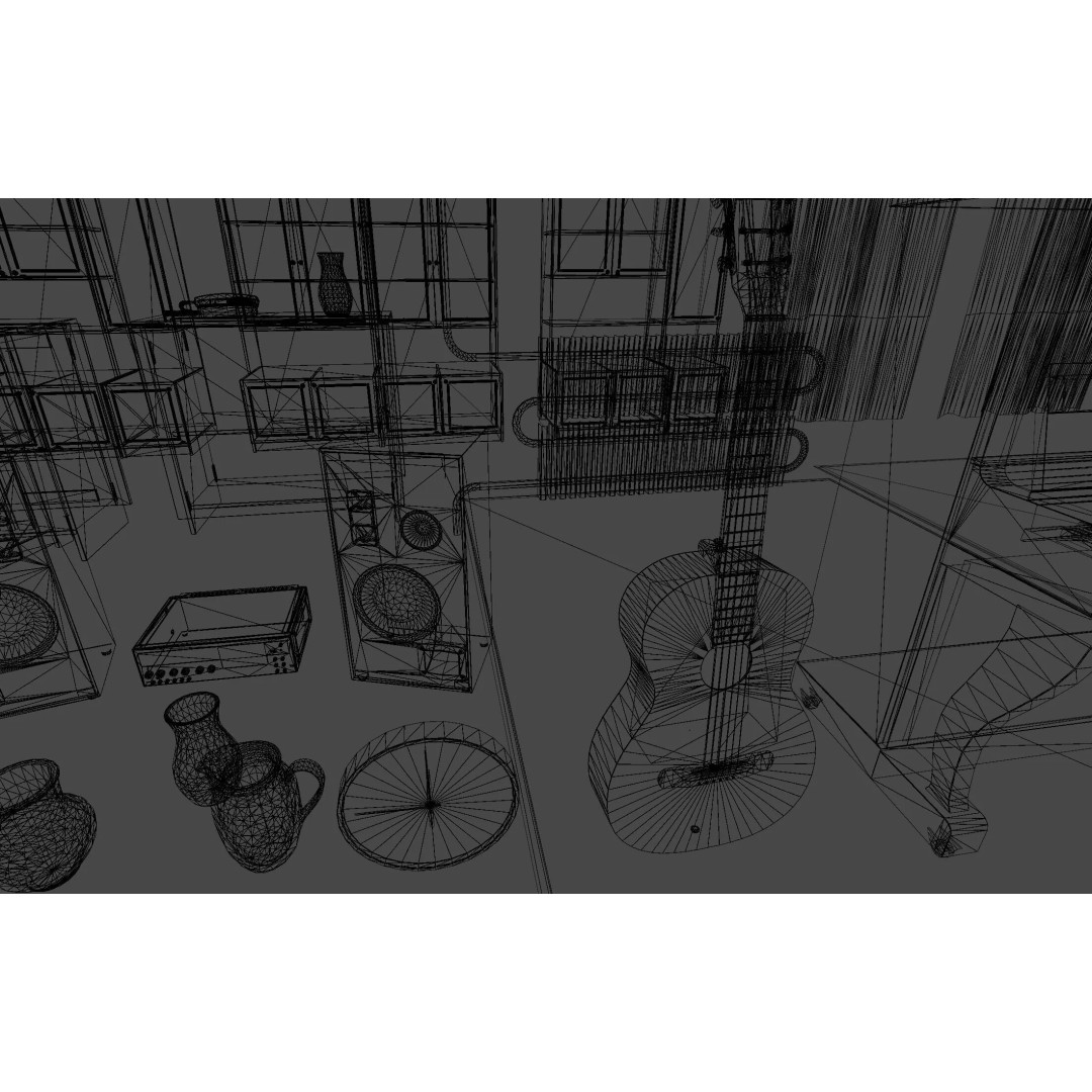Old Interior Props Pack 3D Model – Low Poly Realistic Assets for Unity - View 59