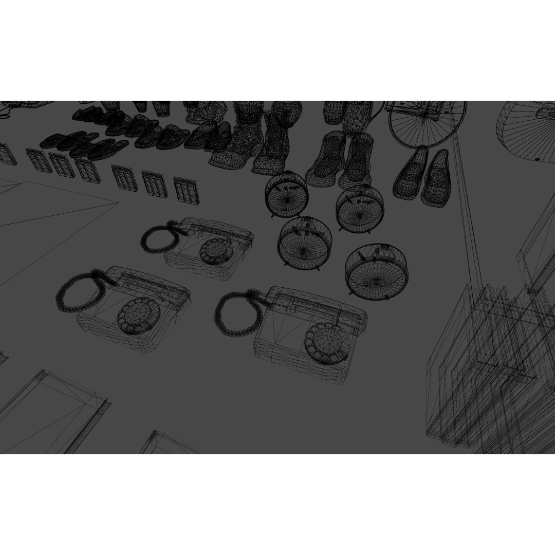 Old Interior Props Pack 3D Model – Low Poly Realistic Assets for Unity - View 60