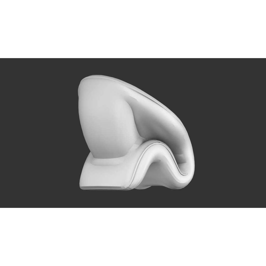 Curved Lounge Chair 3D Model – Low Poly PBR Game Asset, FBX, OBJ