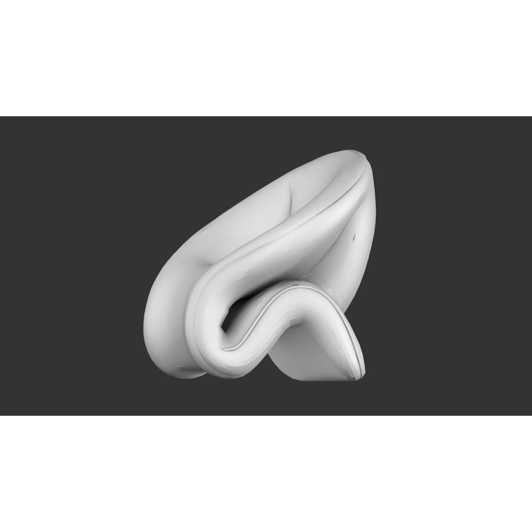 Curved Lounge Chair 3D Model – Low Poly PBR Game Asset, FBX, OBJ - View 10