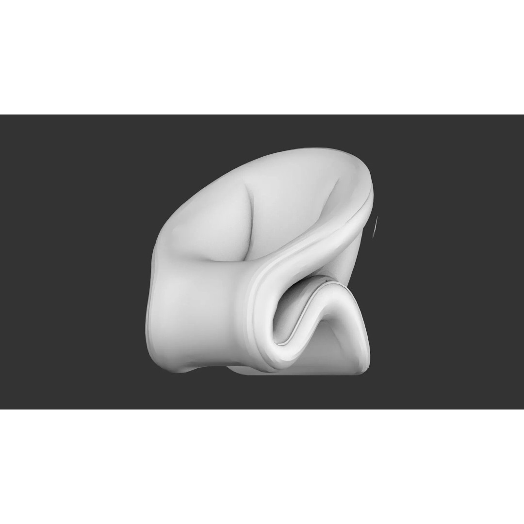 Curved Lounge Chair 3D Model – Low Poly PBR Game Asset, FBX, OBJ - View 15