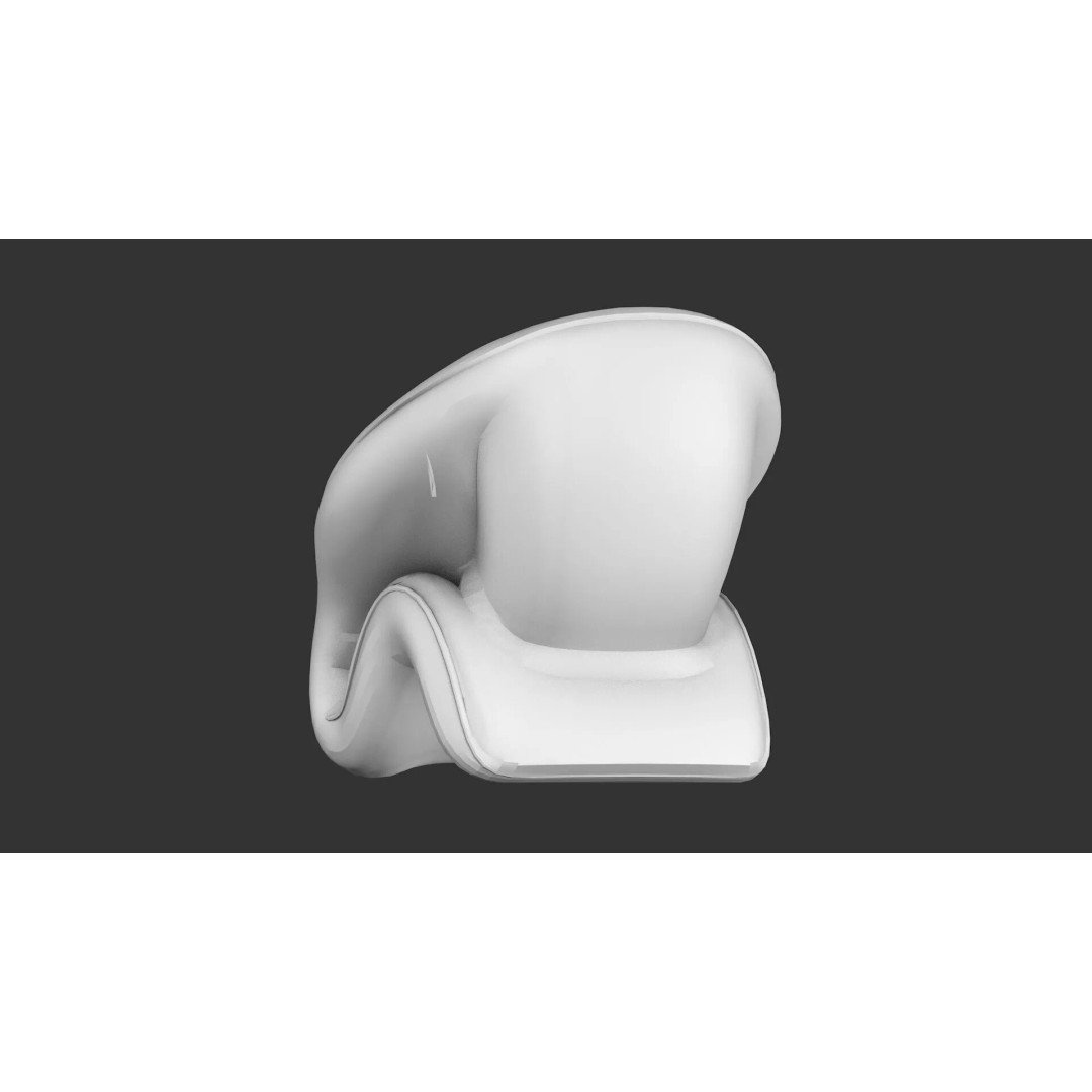 Curved Lounge Chair 3D Model – Low Poly PBR Game Asset, FBX, OBJ - View 17