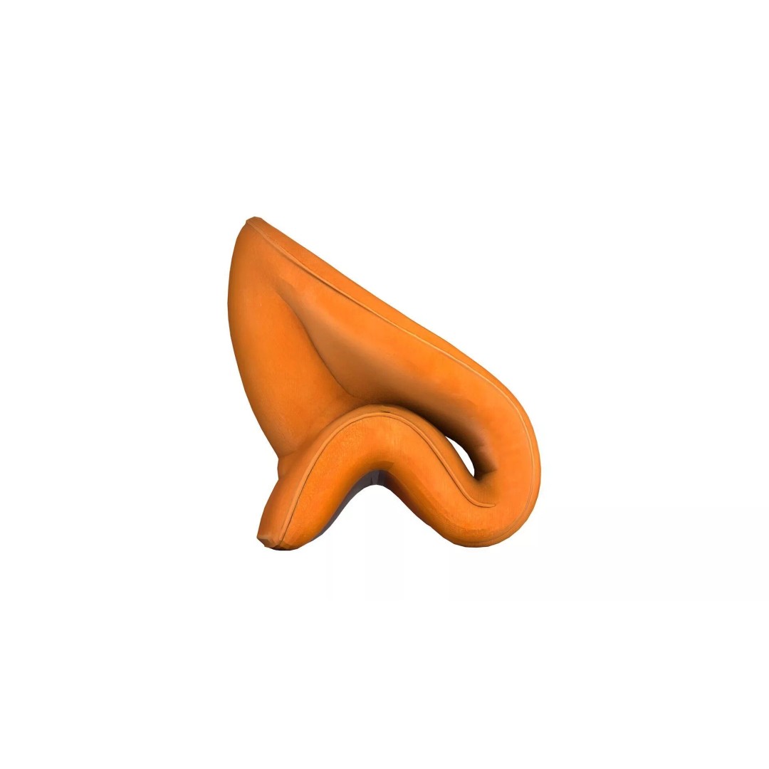Curved Lounge Chair 3D Model – Low Poly PBR Game Asset, FBX, OBJ - View 4