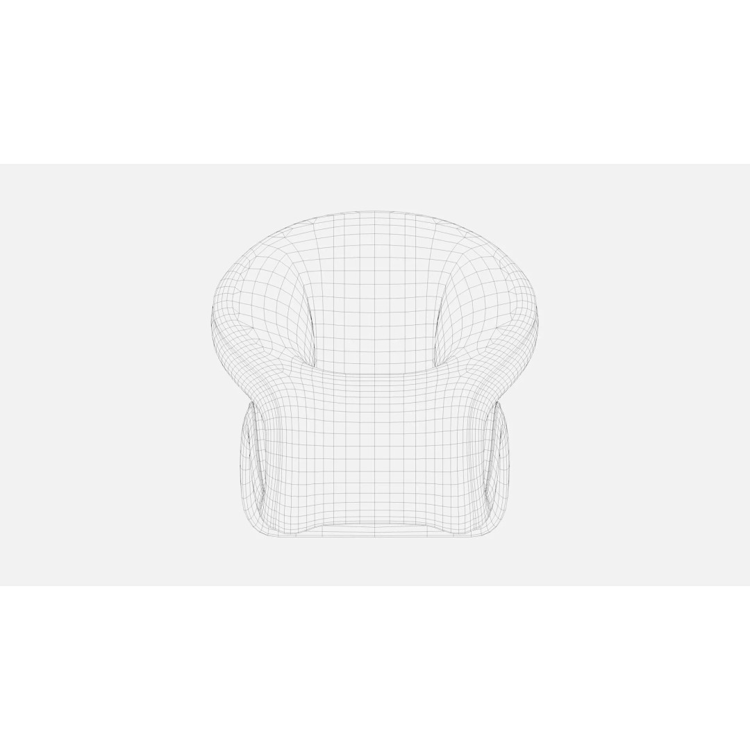 Curved Lounge Chair 3D Model – Low Poly PBR Game Asset, FBX, OBJ - View 6
