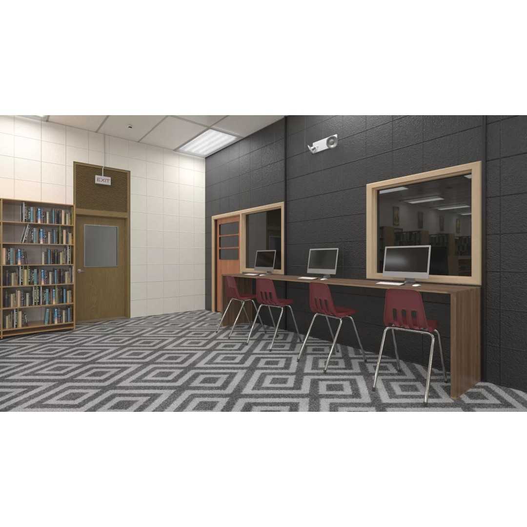 Large School Library 3D Model – Modern Interior Design with PBR Textures - View 6