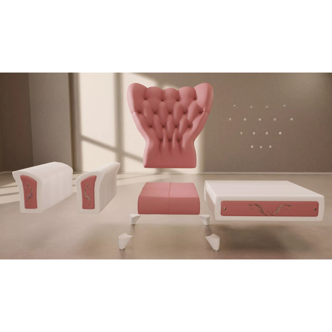 Realistic Tufted Armchair 3D Model – Low Poly Game Ready Asset, FBX - View 16