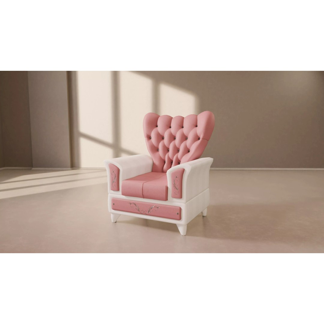 Realistic Tufted Armchair 3D Model – Low Poly Game Ready Asset, FBX - View 2