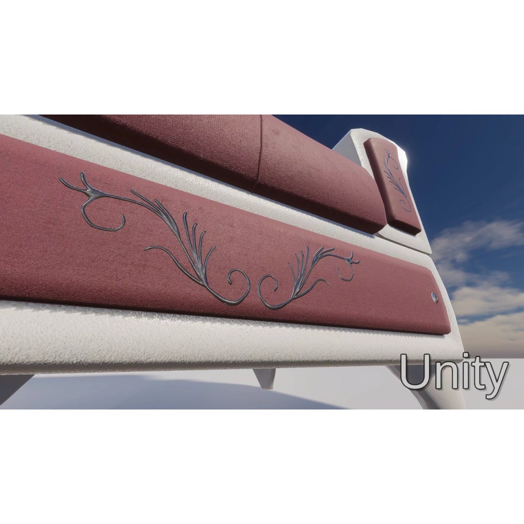 Realistic Tufted Armchair 3D Model – Low Poly Game Ready Asset, FBX - View 25