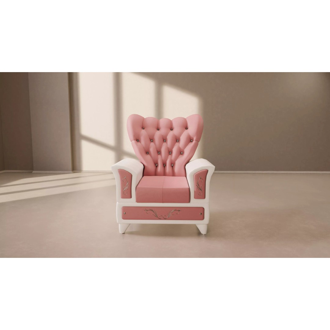 Realistic Tufted Armchair 3D Model – Low Poly Game Ready Asset, FBX - View 4