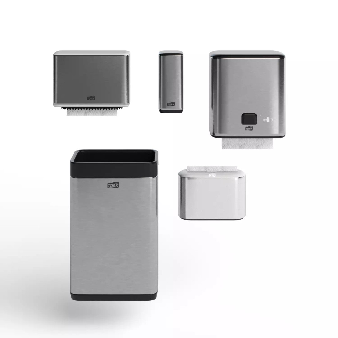Tork INOX Stainless Steel Dispensers 3D Model – Modern Design, FBX - View 2