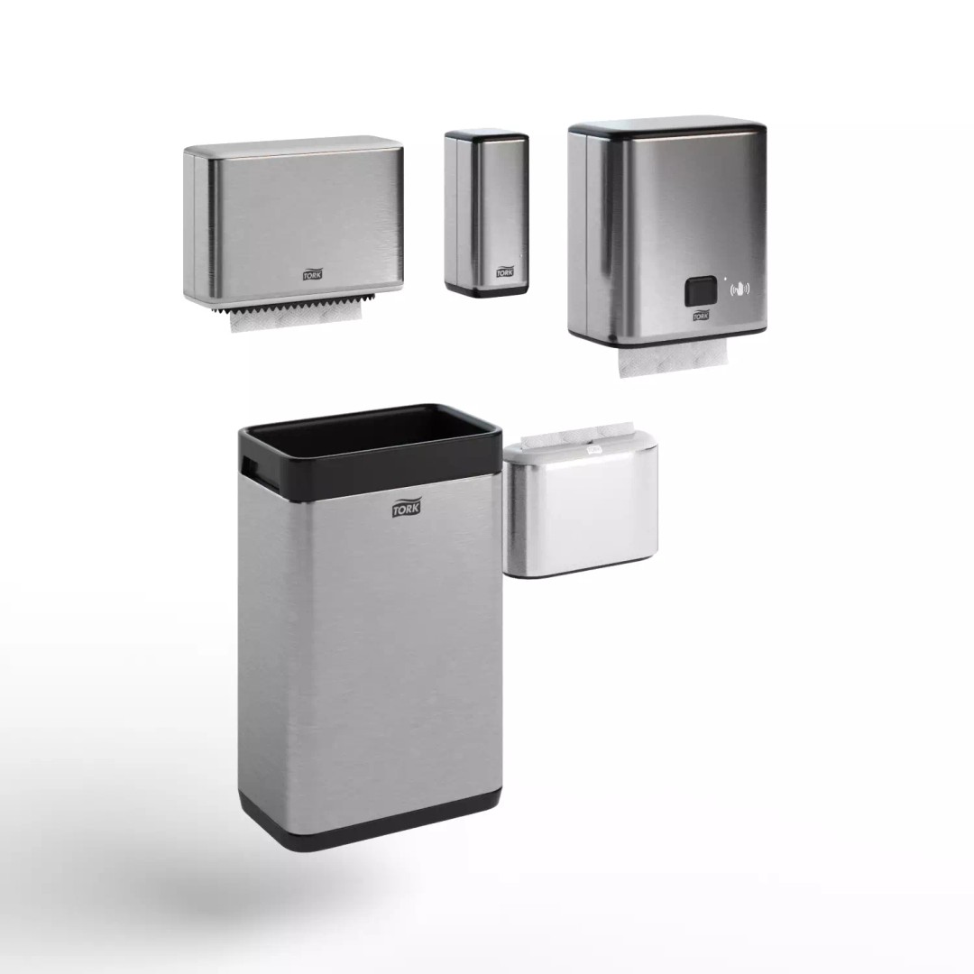 Tork INOX Stainless Steel Dispensers 3D Model – Modern Design, FBX - View 3
