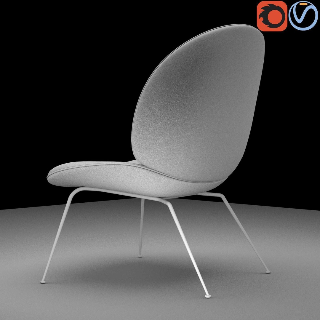 Gubi Beetle Lounge Chair 3D Model – Contemporary Armchair, FBX