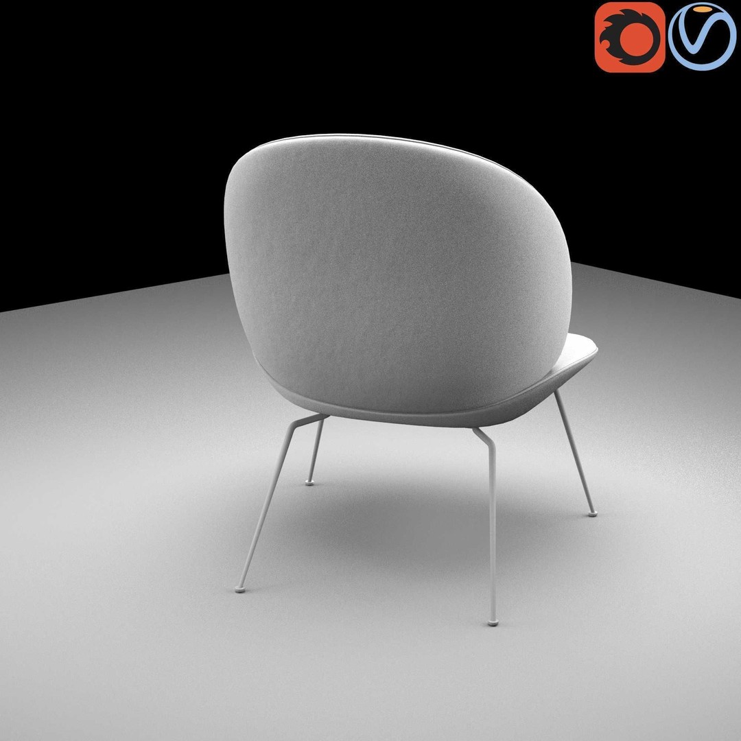 Gubi Beetle Lounge Chair 3D Model – Contemporary Armchair, FBX - View 10