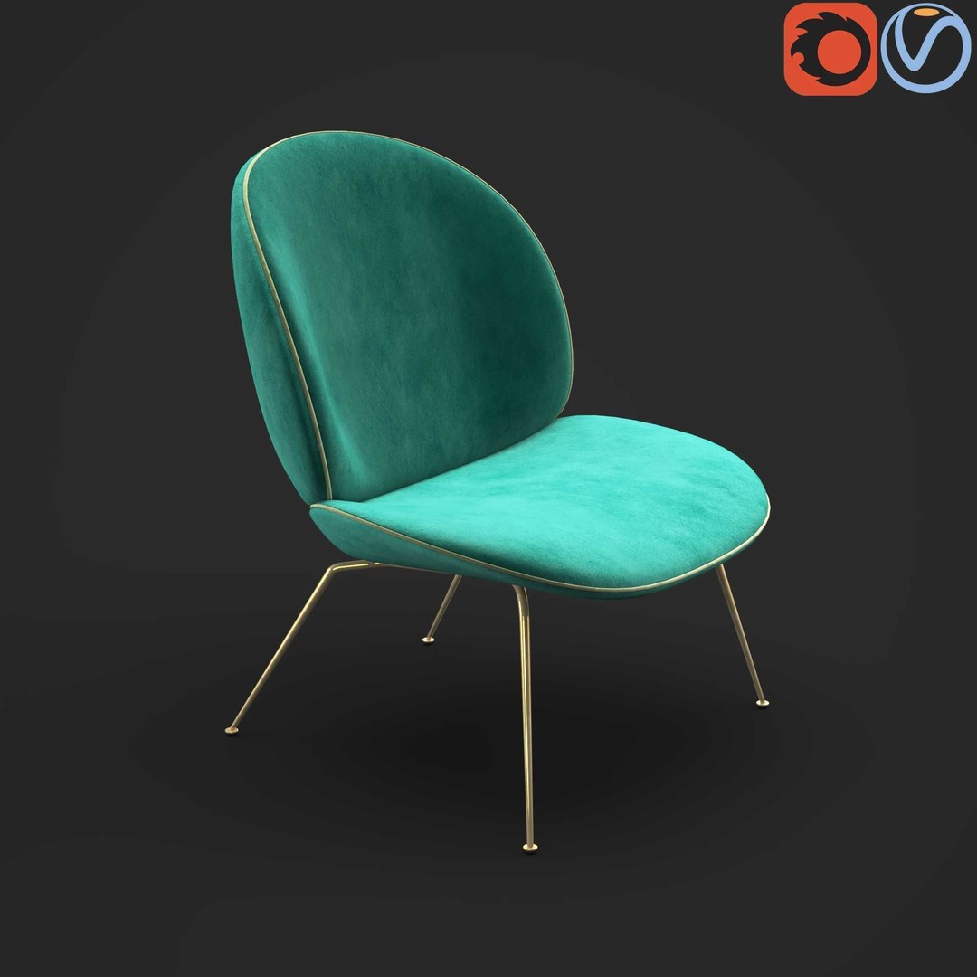 Gubi Beetle Lounge Chair 3D Model – Contemporary Armchair, FBX - View 11