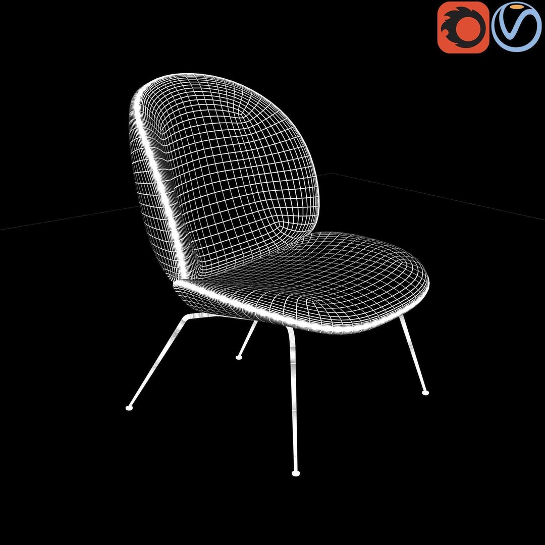 Gubi Beetle Lounge Chair 3D Model – Contemporary Armchair, FBX - View 12