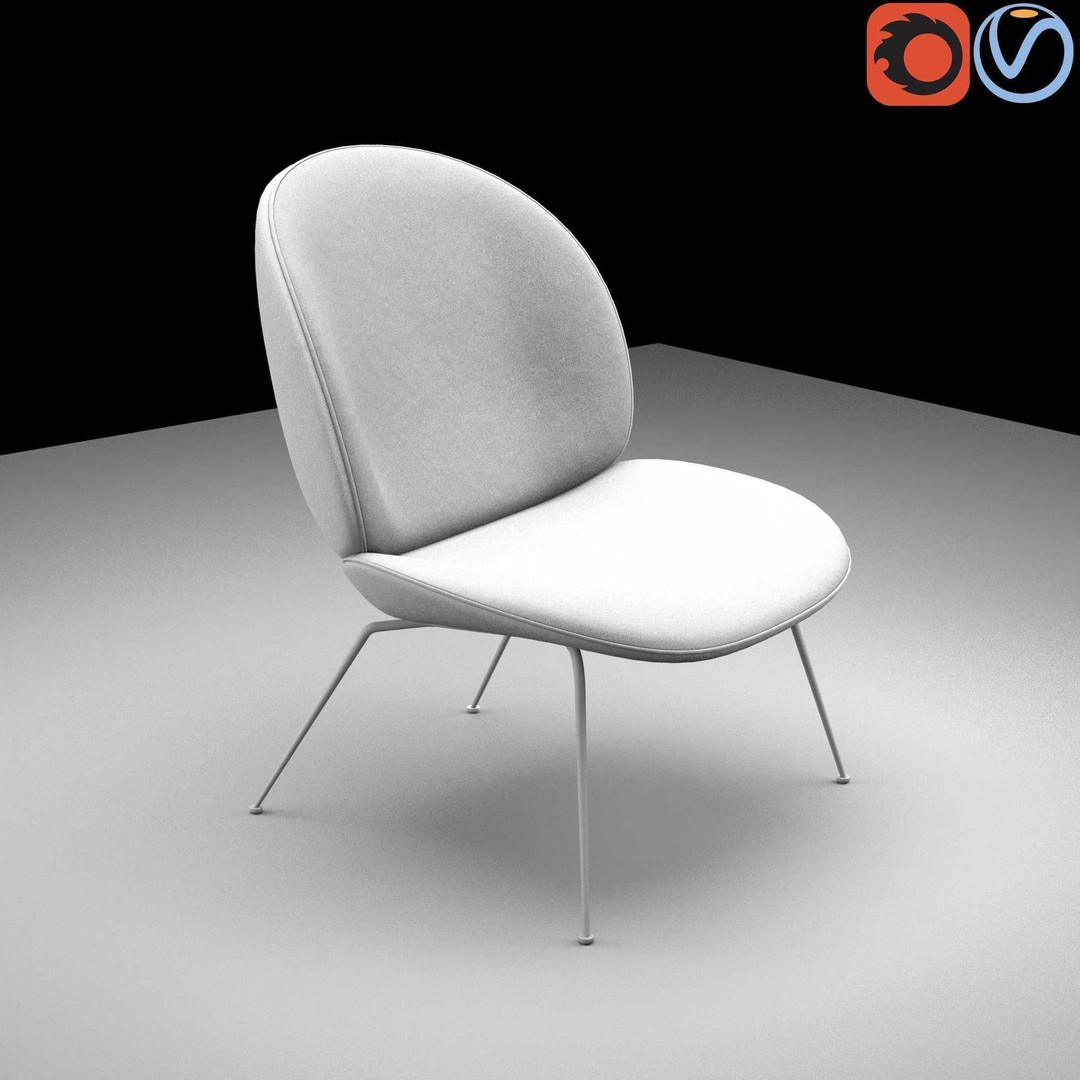 Gubi Beetle Lounge Chair 3D Model – Contemporary Armchair, FBX - View 13