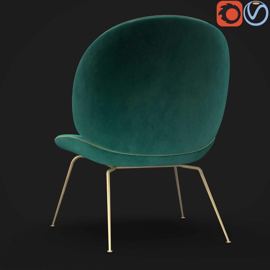 Gubi Beetle Lounge Chair 3D Model – Contemporary Armchair, FBX - View 14