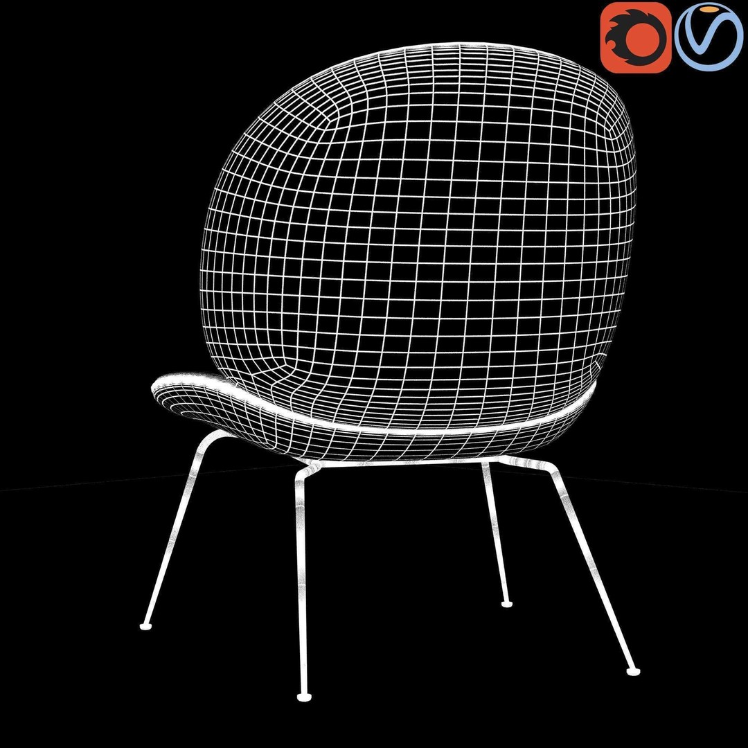 Gubi Beetle Lounge Chair 3D Model – Contemporary Armchair, FBX - View 15