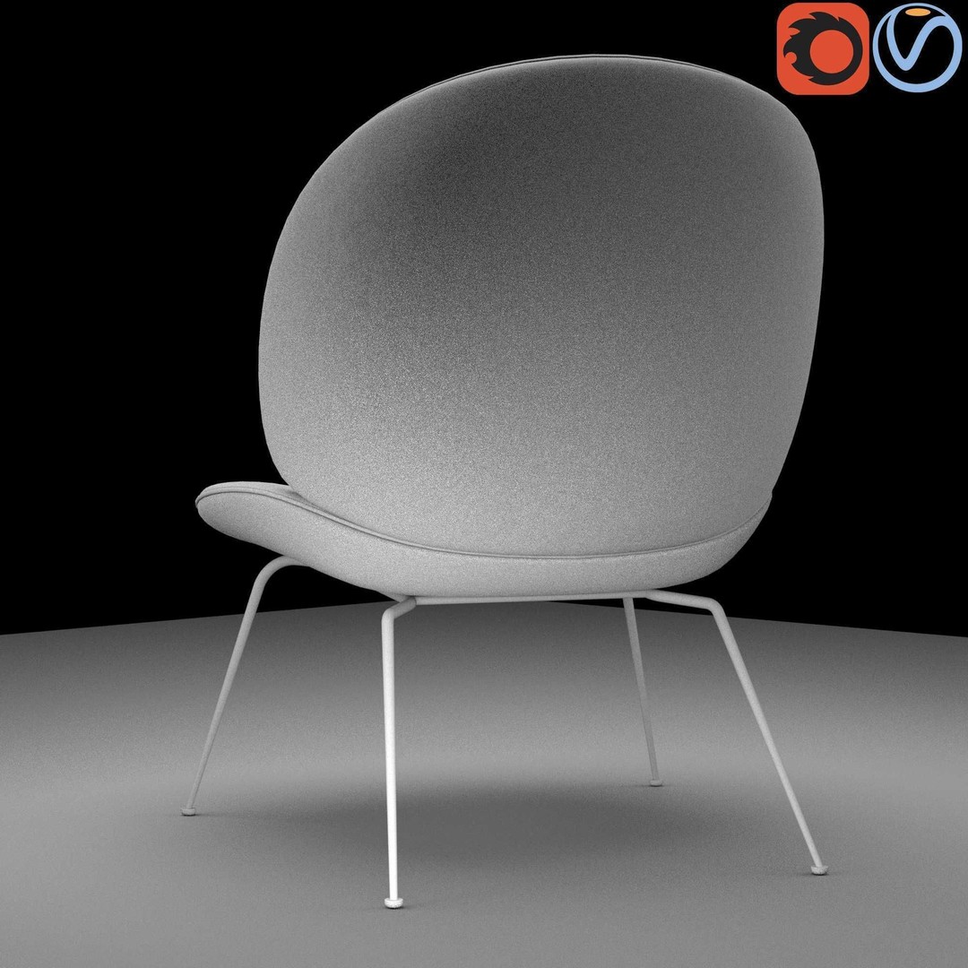 Gubi Beetle Lounge Chair 3D Model – Contemporary Armchair, FBX - View 16
