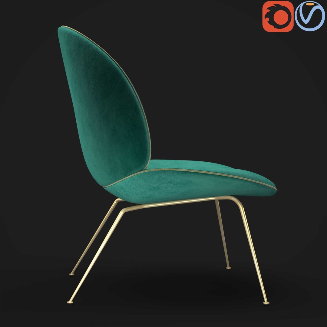 Gubi Beetle Lounge Chair 3D Model – Contemporary Armchair, FBX - View 17