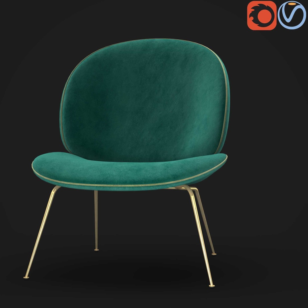 Gubi Beetle Lounge Chair 3D Model – Contemporary Armchair, FBX - View 20