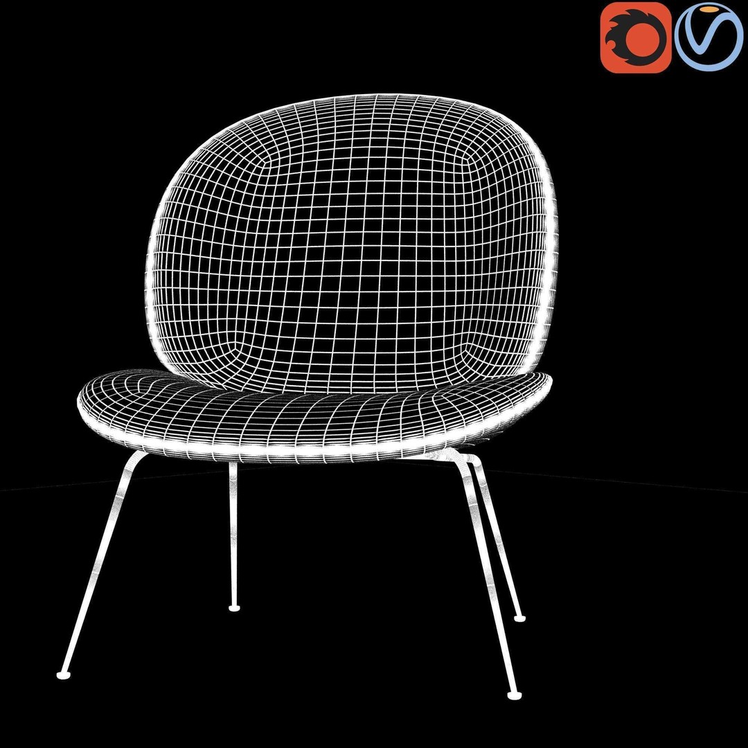 Gubi Beetle Lounge Chair 3D Model – Contemporary Armchair, FBX - View 21