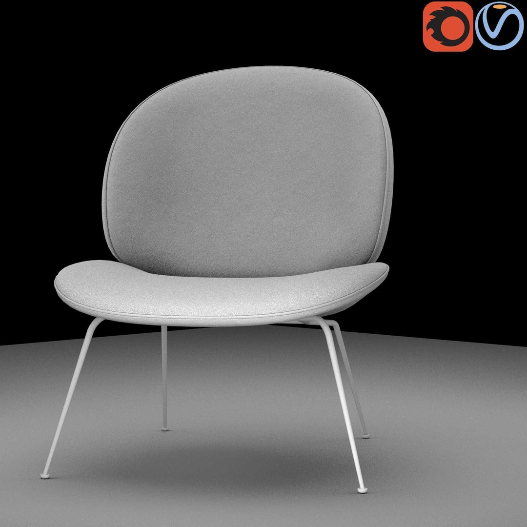 Gubi Beetle Lounge Chair 3D Model – Contemporary Armchair, FBX - View 22