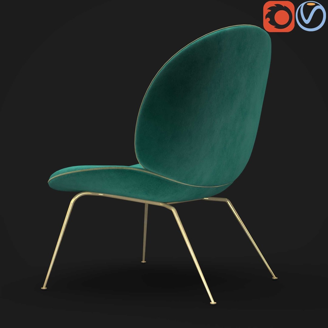 Gubi Beetle Lounge Chair 3D Model – Contemporary Armchair, FBX - View 23