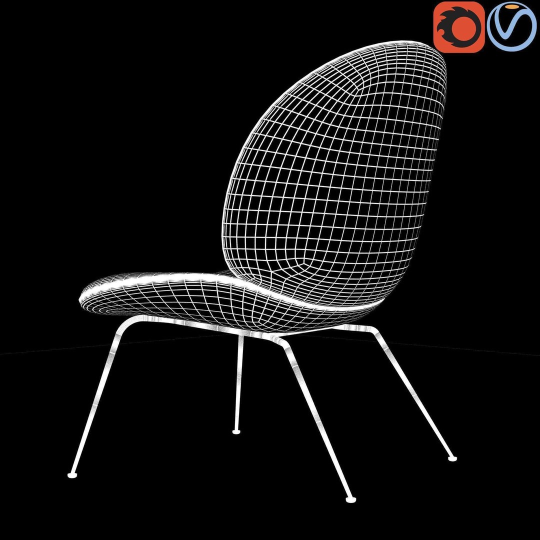 Gubi Beetle Lounge Chair 3D Model – Contemporary Armchair, FBX - View 24