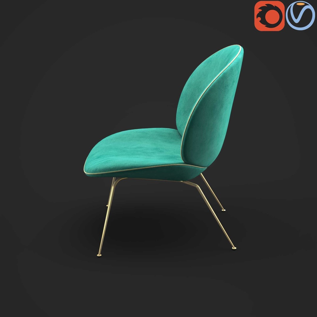 Gubi Beetle Lounge Chair 3D Model – Contemporary Armchair, FBX - View 5