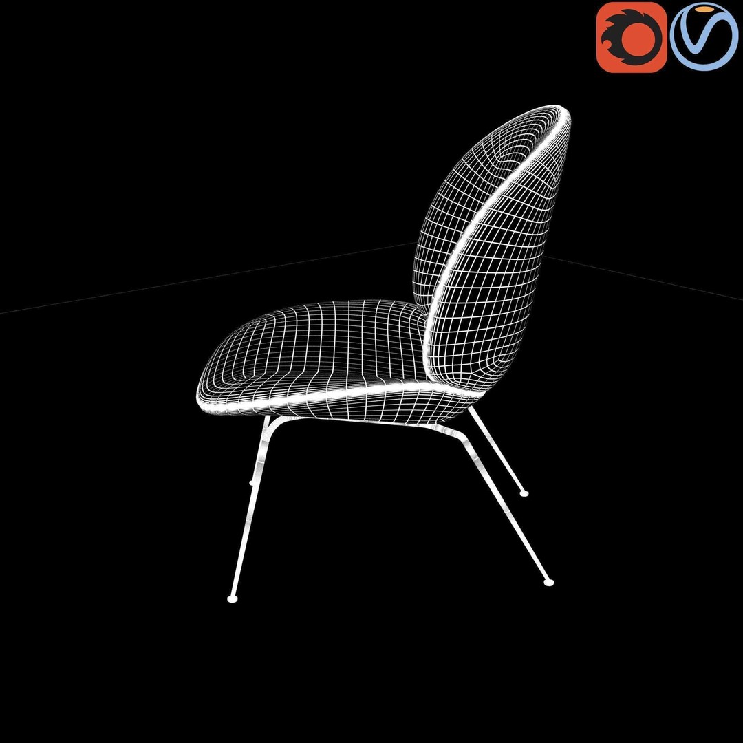 Gubi Beetle Lounge Chair 3D Model – Contemporary Armchair, FBX - View 6