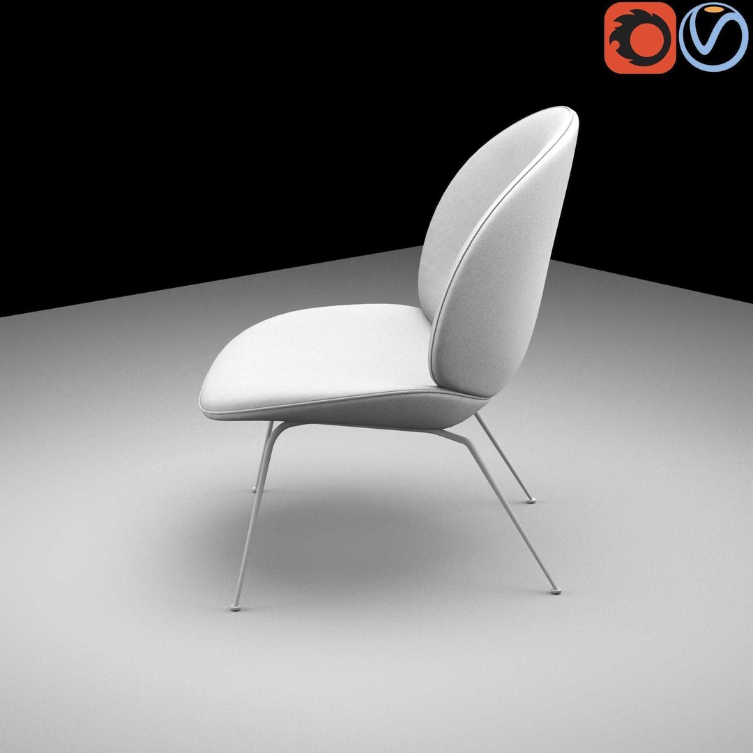 Gubi Beetle Lounge Chair 3D Model – Contemporary Armchair, FBX - View 7