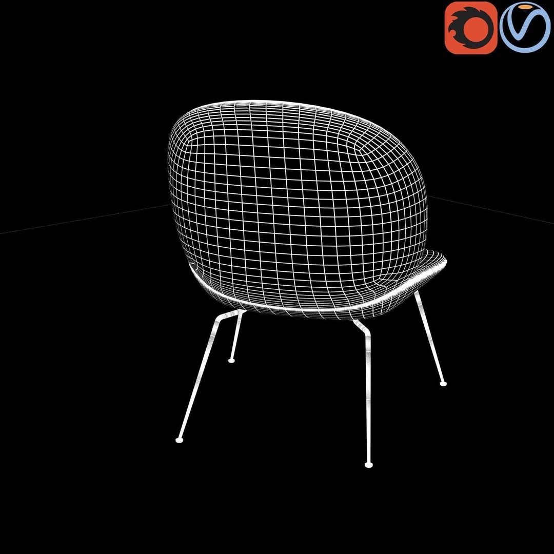 Gubi Beetle Lounge Chair 3D Model – Contemporary Armchair, FBX - View 9