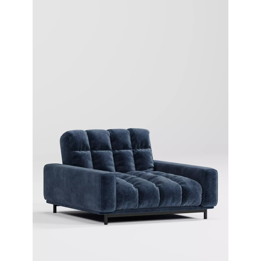 Velvet Lounge Chair 3D Model – High Quality PBR Asset for Interior Renderings - View 3