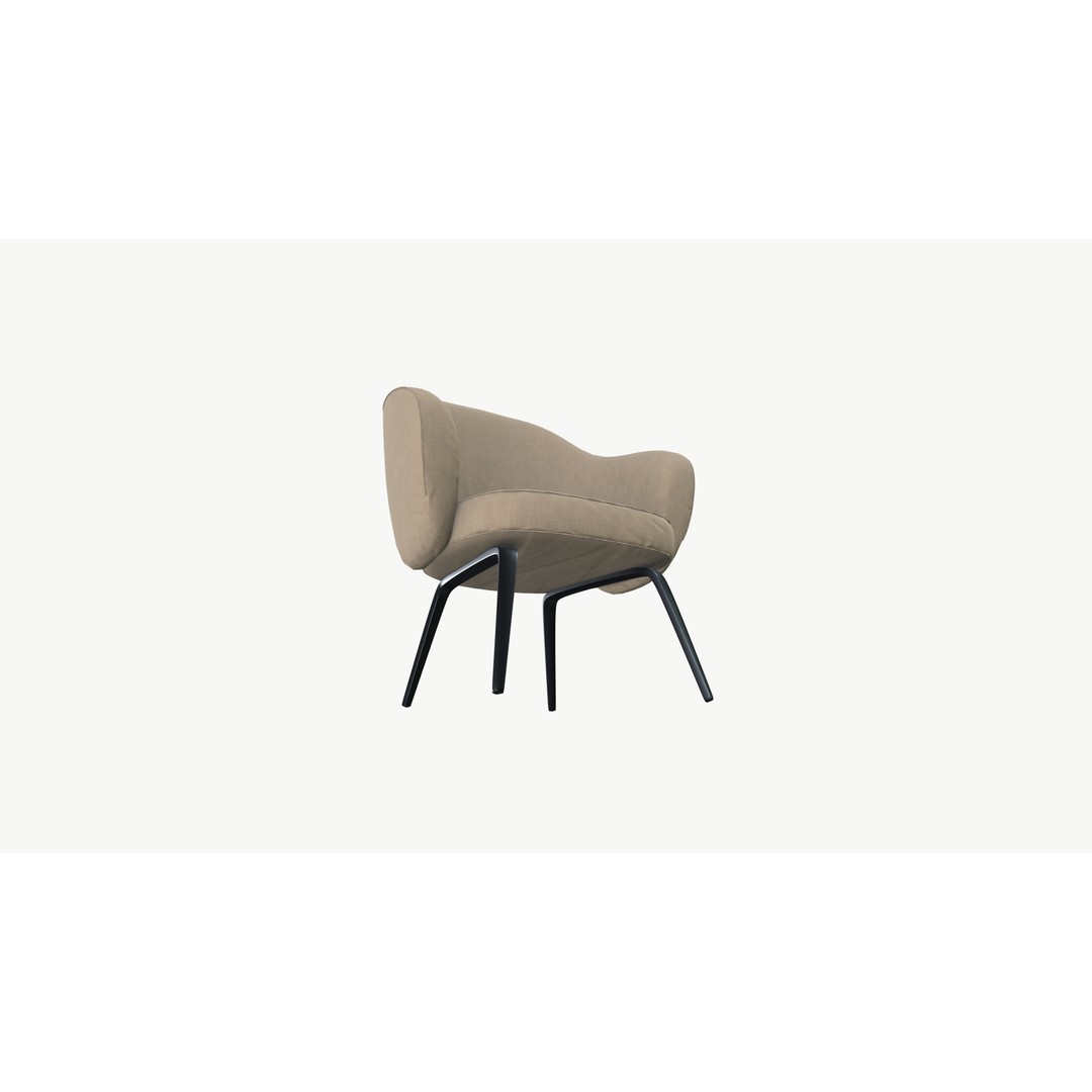 Armchair 3D Model – Low Poly Modern Furniture, FBX & PBR Textures