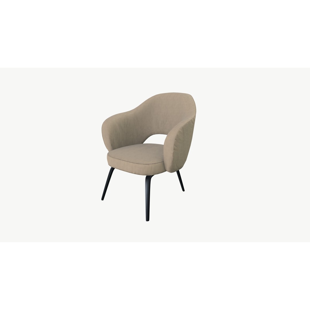 Armchair 3D Model – Low Poly Modern Furniture, FBX & PBR Textures - View 4