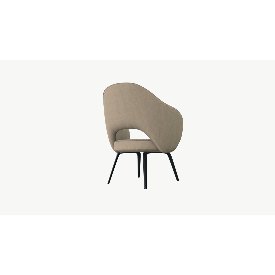 Armchair 3D Model – Low Poly Modern Furniture, FBX & PBR Textures - View 6