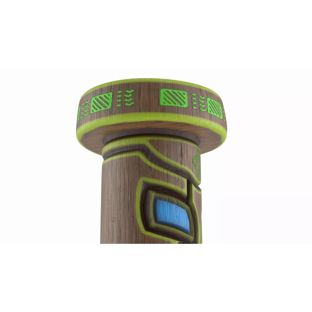 Smiling Tiki Bar Stool 3D Model – Polynesian Style, PBR Textures - View 4