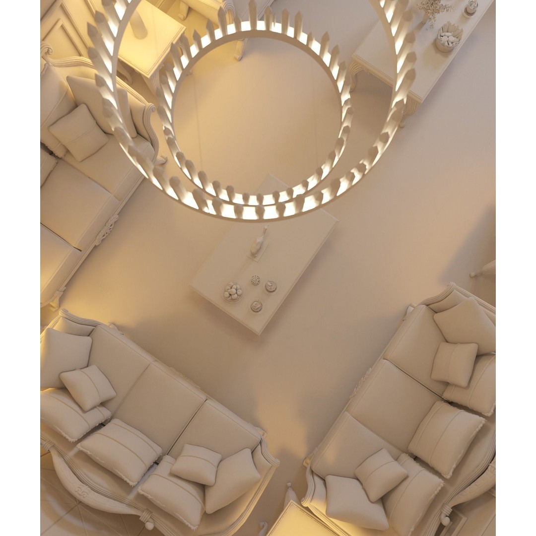Classic Living Room 3D Model – Luxurious Interior Design, FBX, Blender - View 27