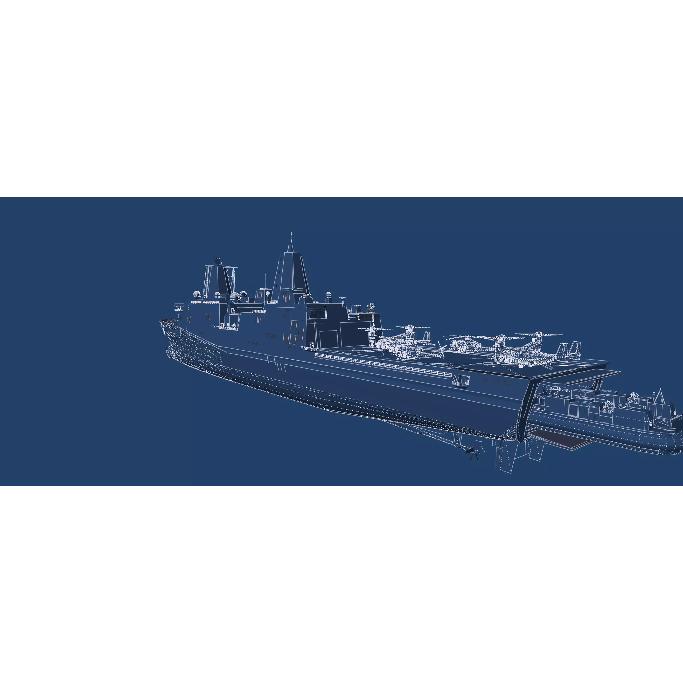 SAN ANTONIO CLASS DESTROYER - Game-Ready 3D Model