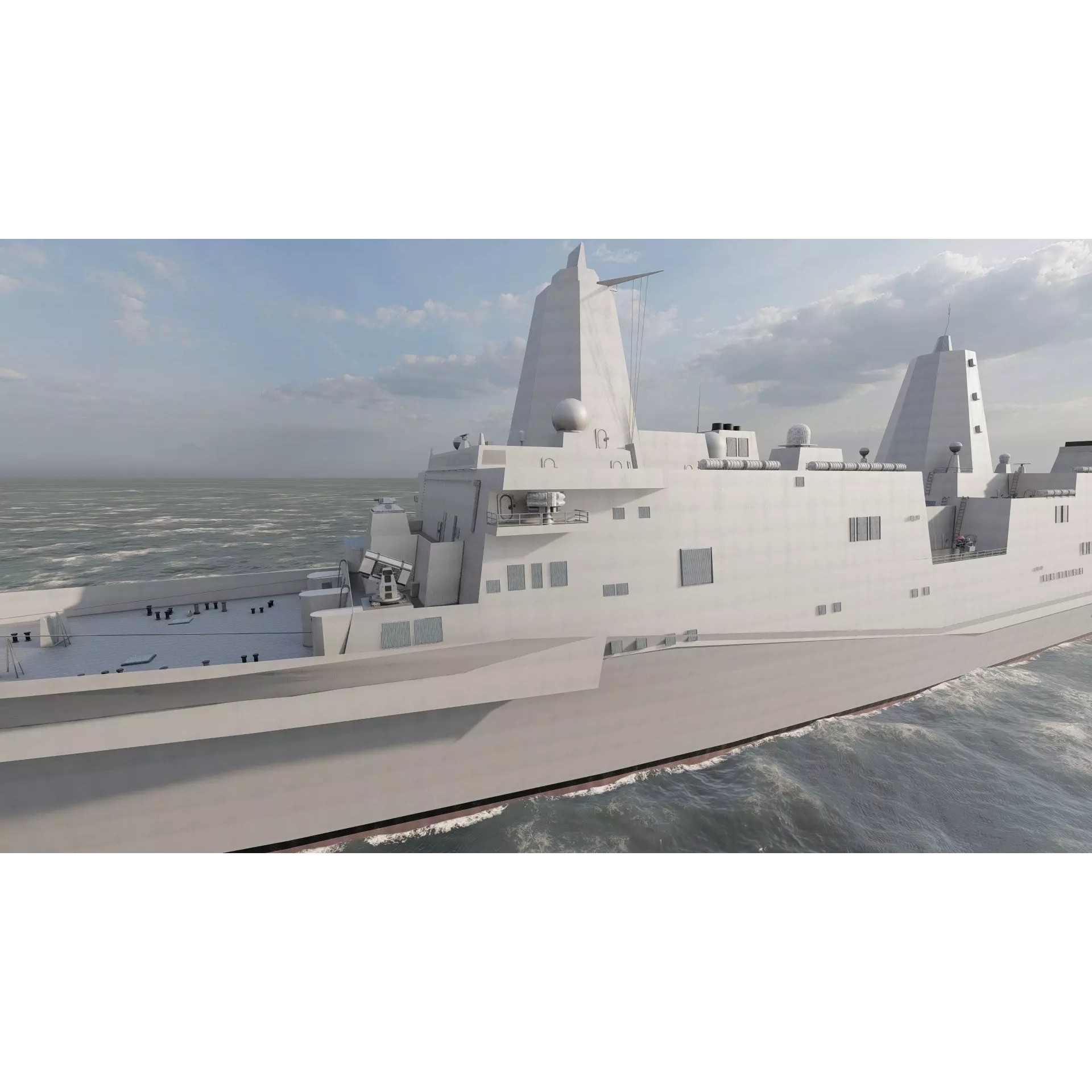 SAN ANTONIO CLASS DESTROYER - Game-Ready 3D Model - View 10