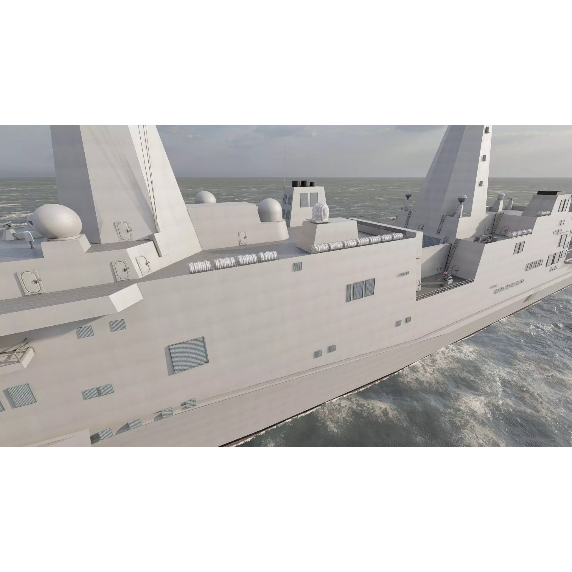 SAN ANTONIO CLASS DESTROYER - Game-Ready 3D Model - View 11