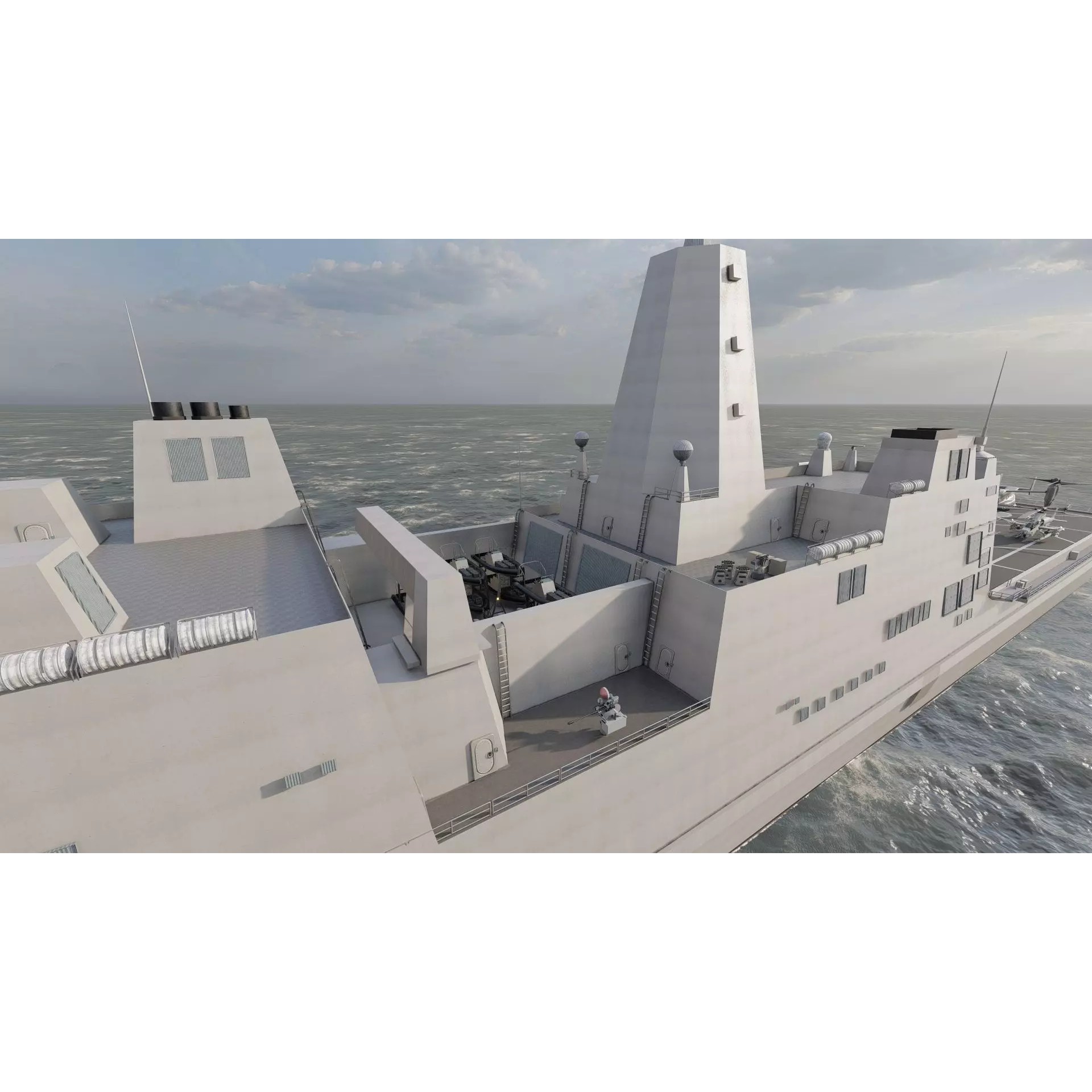 SAN ANTONIO CLASS DESTROYER - Game-Ready 3D Model - View 12