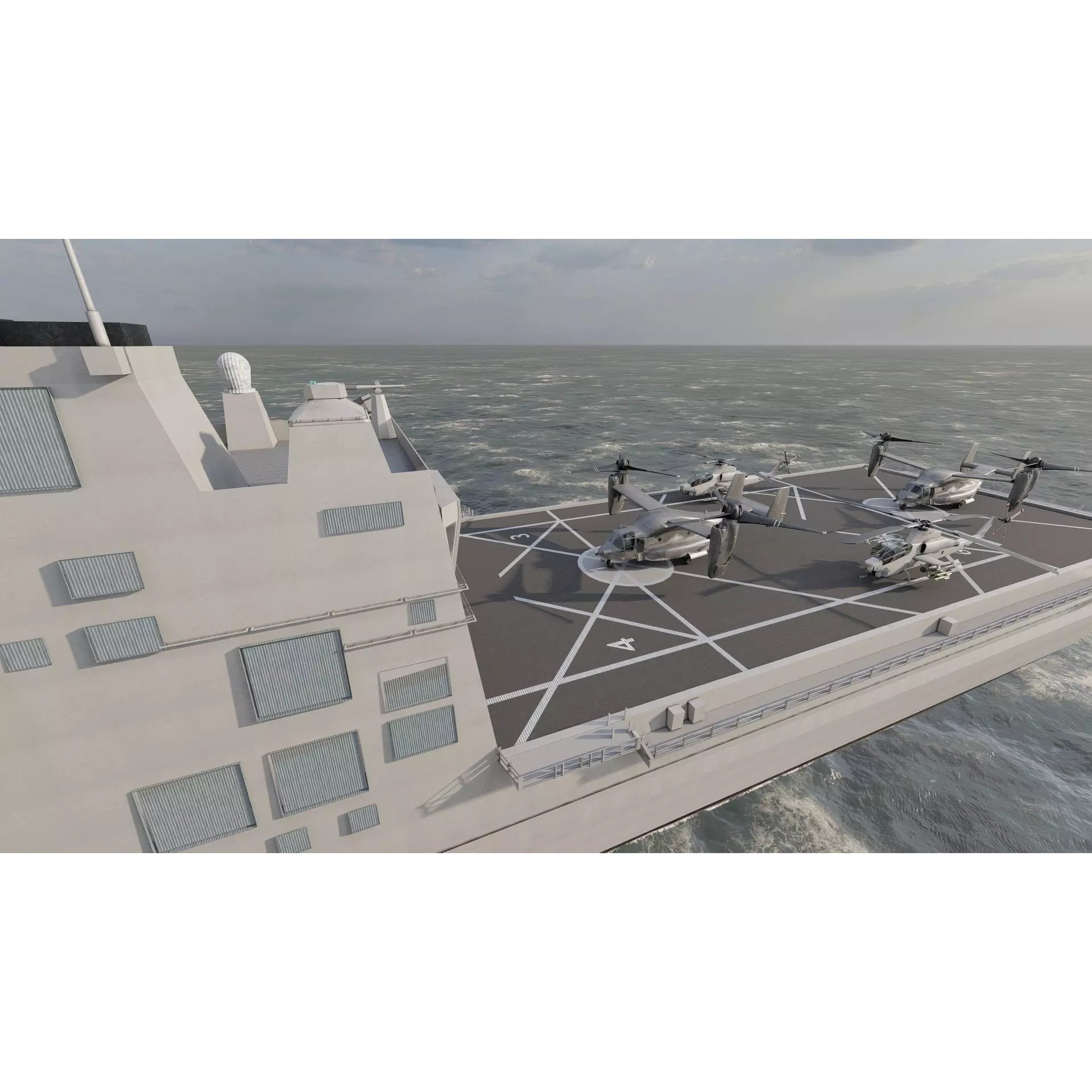 SAN ANTONIO CLASS DESTROYER - Game-Ready 3D Model - View 14