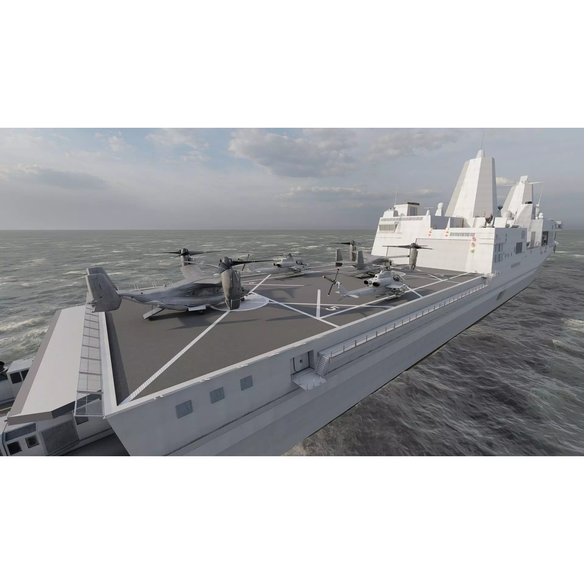 SAN ANTONIO CLASS DESTROYER - Game-Ready 3D Model - View 17