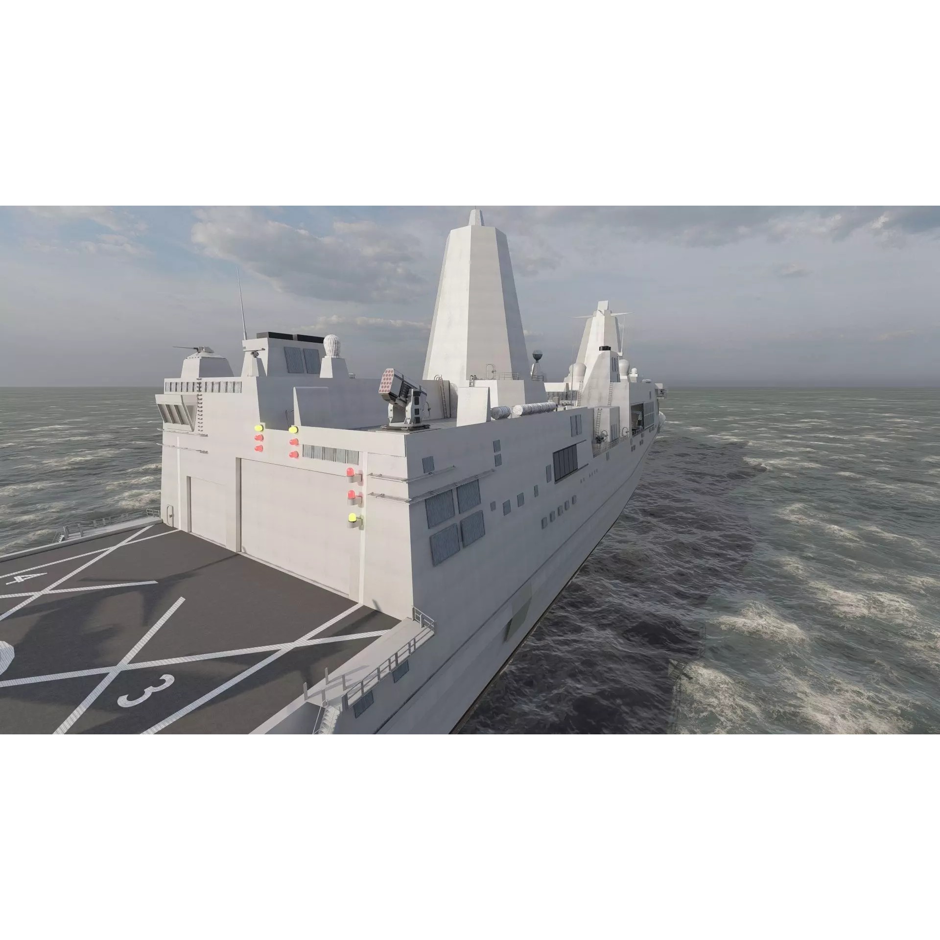 SAN ANTONIO CLASS DESTROYER - Game-Ready 3D Model - View 18