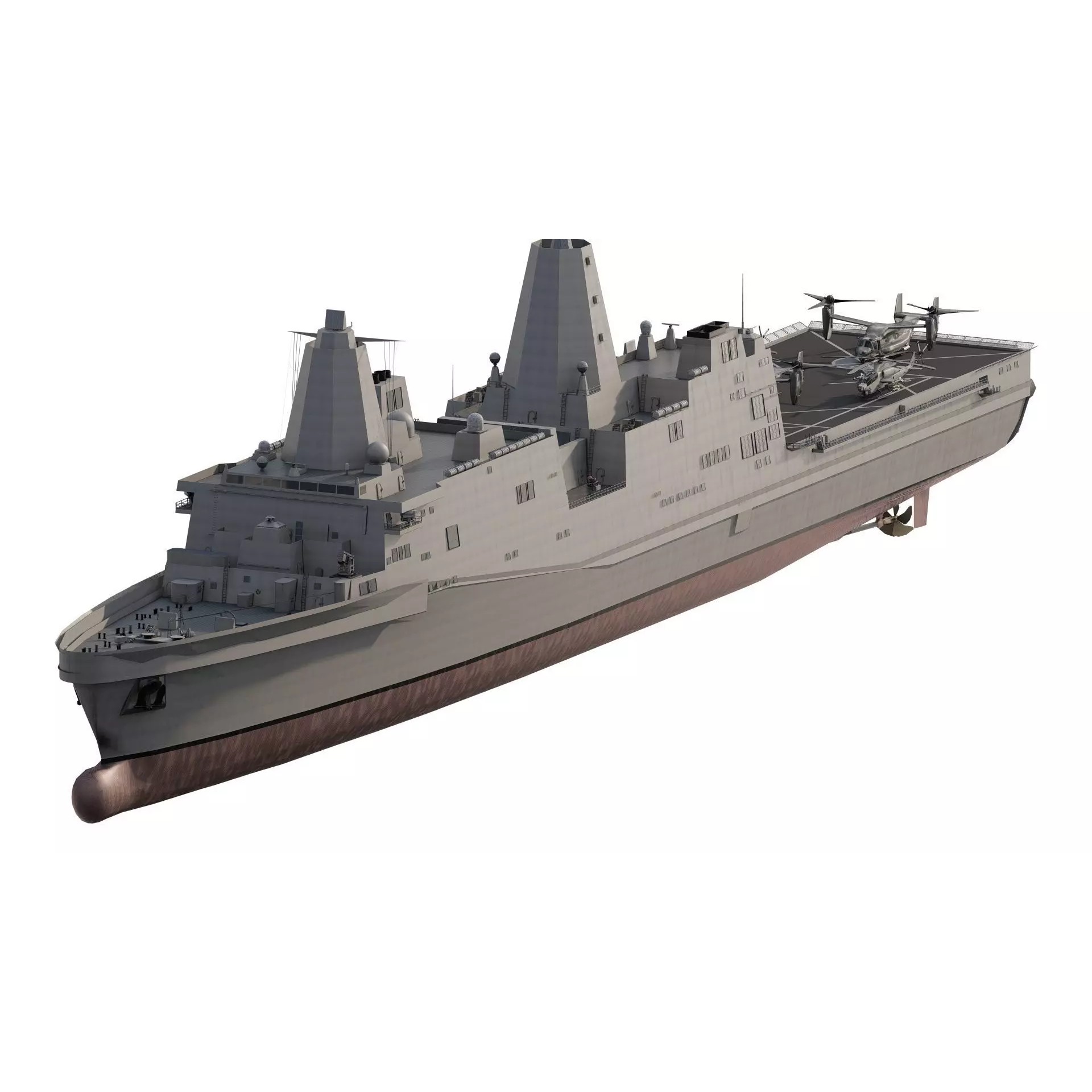 SAN ANTONIO CLASS DESTROYER - Game-Ready 3D Model - View 2